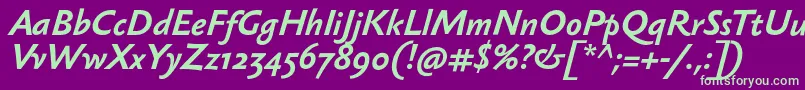 SebastiantextBolditalic Font – Green Fonts on Purple Background