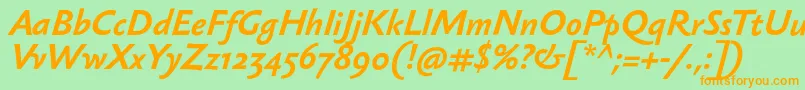 SebastiantextBolditalic Font – Orange Fonts on Green Background