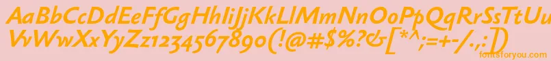 SebastiantextBolditalic Font – Orange Fonts on Pink Background