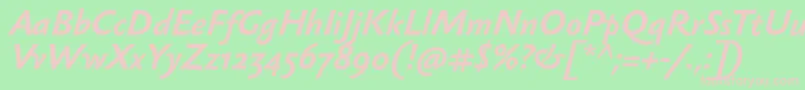 SebastiantextBolditalic Font – Pink Fonts on Green Background