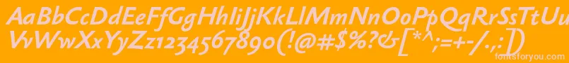SebastiantextBolditalic Font – Pink Fonts on Orange Background