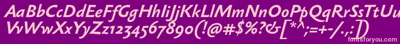 SebastiantextBolditalic Font – Pink Fonts on Purple Background