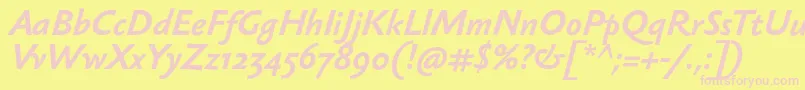 SebastiantextBolditalic-Schriftart – Rosa Schriften auf gelbem Hintergrund