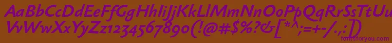 SebastiantextBolditalic Font – Purple Fonts on Brown Background