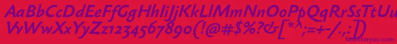 SebastiantextBolditalic Font – Purple Fonts on Red Background