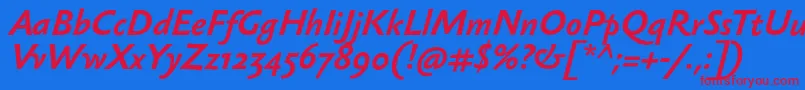 SebastiantextBolditalic Font – Red Fonts on Blue Background