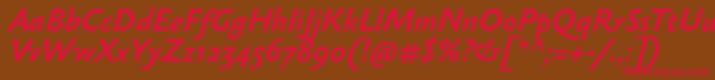 SebastiantextBolditalic-fontti – punaiset fontit ruskealla taustalla