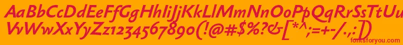 SebastiantextBolditalic Font – Red Fonts on Orange Background