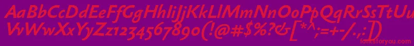 フォントSebastiantextBolditalic – 紫の背景に赤い文字