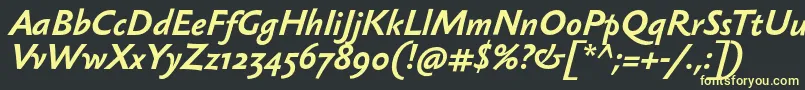 SebastiantextBolditalic Font – Yellow Fonts on Black Background