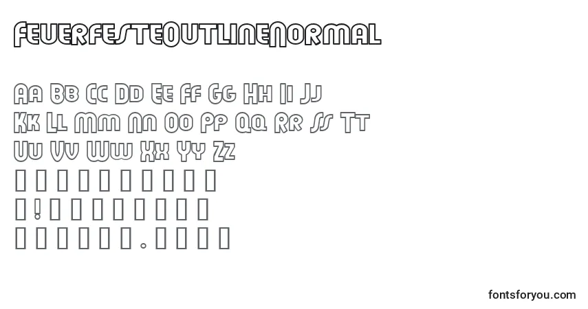 Шрифт FeuerfesteOutlineNormal – алфавит, цифры, специальные символы