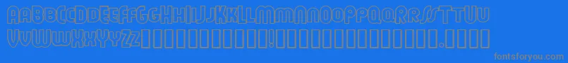 FeuerfesteOutlineNormal-Schriftart – Graue Schriften auf blauem Hintergrund