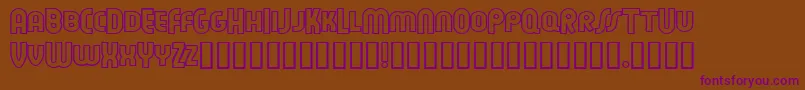 FeuerfesteOutlineNormal-Schriftart – Violette Schriften auf braunem Hintergrund