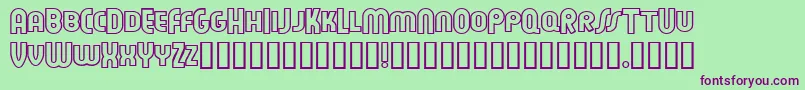 FeuerfesteOutlineNormal Font – Purple Fonts on Green Background