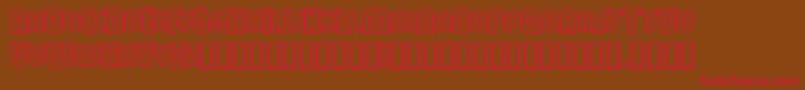 FeuerfesteOutlineNormal Font – Red Fonts on Brown Background