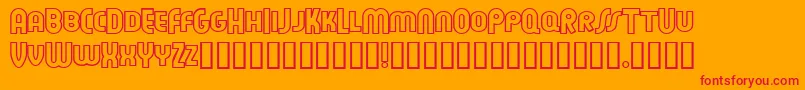 FeuerfesteOutlineNormal Font – Red Fonts on Orange Background