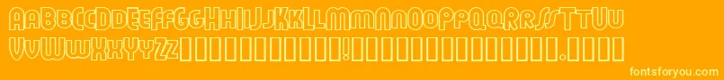 FeuerfesteOutlineNormal Font – Yellow Fonts on Orange Background