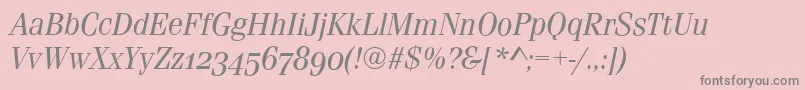 Police FerraraOsfItalic – polices grises sur fond rose