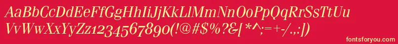 FerraraOsfItalic Font – Yellow Fonts on Red Background