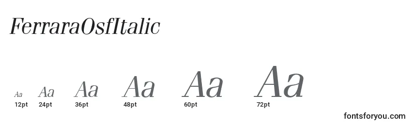 Размеры шрифта FerraraOsfItalic