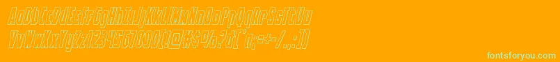 Шрифт Battleworldoutital – зелёные шрифты на оранжевом фоне