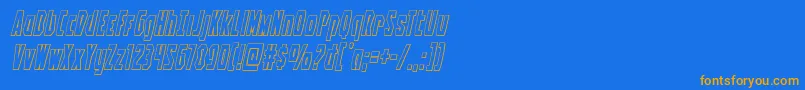 Battleworldoutital Font – Orange Fonts on Blue Background