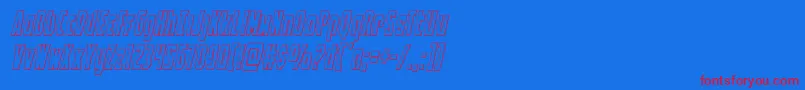 Battleworldoutital Font – Red Fonts on Blue Background