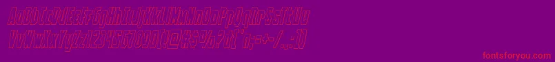 Battleworldoutital Font – Red Fonts on Purple Background