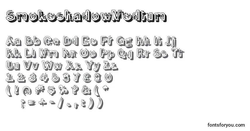 Schriftart SmokeshadowMedium – Alphabet, Zahlen, spezielle Symbole