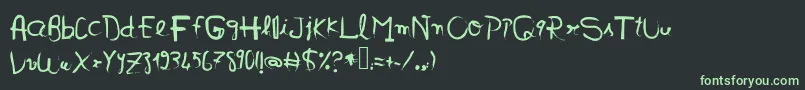 フォントVirginiatwo – 黒い背景に緑の文字