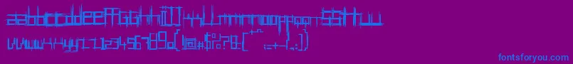Brui10-Schriftart – Blaue Schriften auf violettem Hintergrund