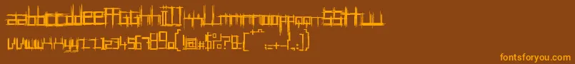 Brui10 Font – Orange Fonts on Brown Background