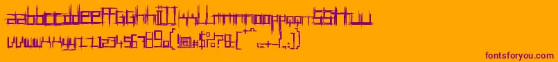 フォントBrui10 – オレンジの背景に紫のフォント