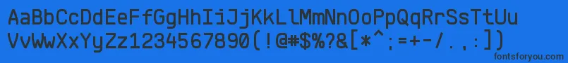 Шрифт KlartextMonoMedium – чёрные шрифты на синем фоне