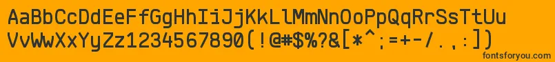Шрифт KlartextMonoMedium – чёрные шрифты на оранжевом фоне