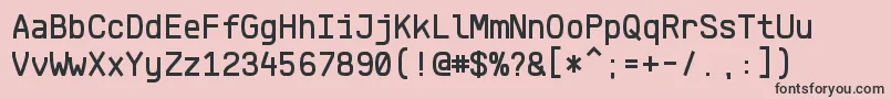 フォントKlartextMonoMedium – ピンクの背景に黒い文字
