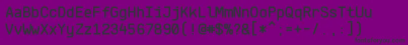 KlartextMonoMedium-fontti – mustat fontit violetilla taustalla