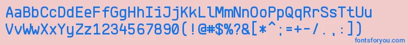 フォントKlartextMonoMedium – ピンクの背景に青い文字