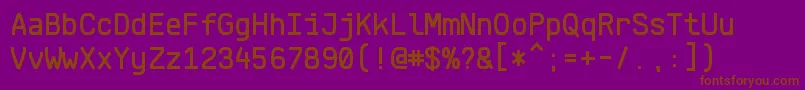 フォントKlartextMonoMedium – 紫色の背景に茶色のフォント