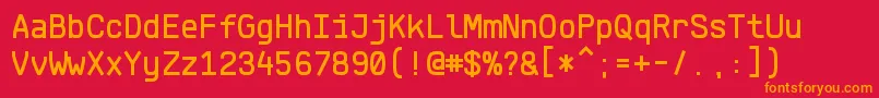 KlartextMonoMedium Font – Orange Fonts on Red Background