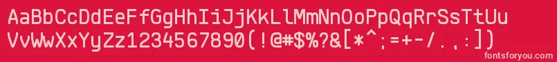 KlartextMonoMedium Font – Pink Fonts on Red Background