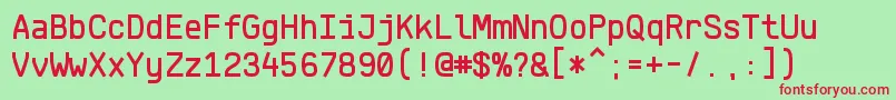 KlartextMonoMedium Font – Red Fonts on Green Background