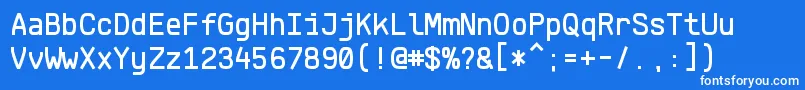 Шрифт KlartextMonoMedium – белые шрифты на синем фоне