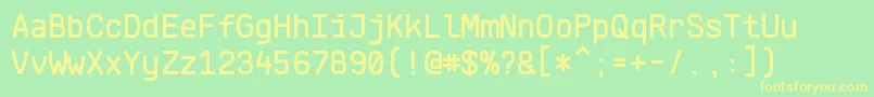 KlartextMonoMedium Font – Yellow Fonts on Green Background