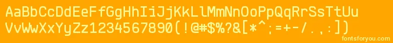 KlartextMonoMedium Font – Yellow Fonts on Orange Background