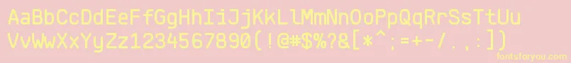 KlartextMonoMedium Font – Yellow Fonts on Pink Background