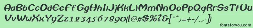 Шрифт ColumboItalic – чёрные шрифты на зелёном фоне