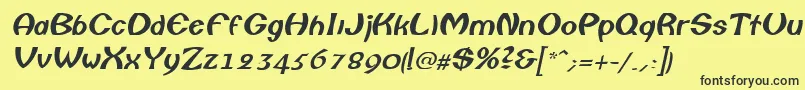 ColumboItalic-fontti – mustat fontit keltaisella taustalla