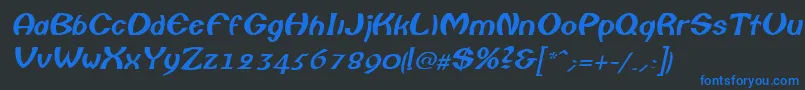 Шрифт ColumboItalic – синие шрифты на чёрном фоне