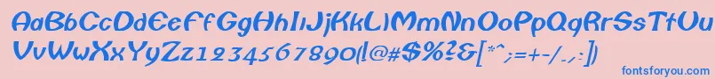 フォントColumboItalic – ピンクの背景に青い文字